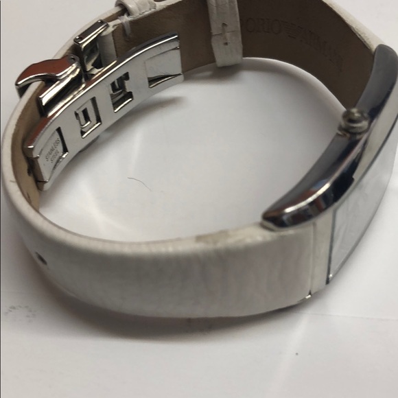 Emporio Armani AR2046 White Leather Strap Watch main image 7